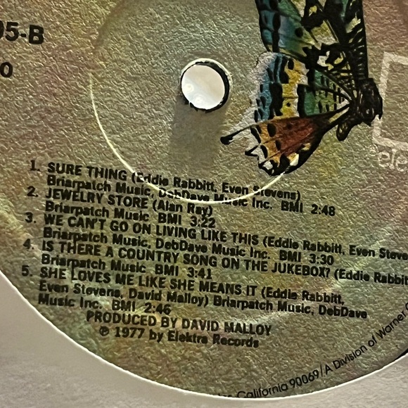 Eddie Rabbitt Self Titled 1977 LP Vinyl Record. Near Mint - Picture 7 of 8